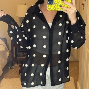 Polka dot button up